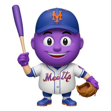  McDonald’s grimace mascot dressed in New York Mets gear sticker