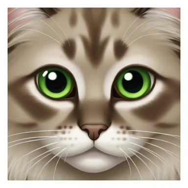 brown Ragdoll cat with green eyes  sticker