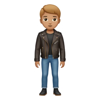 Boy in leather jocket, full body, different color leather jocket, close up sticker