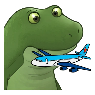 Un cocodrilo confinado con una avión  sticker