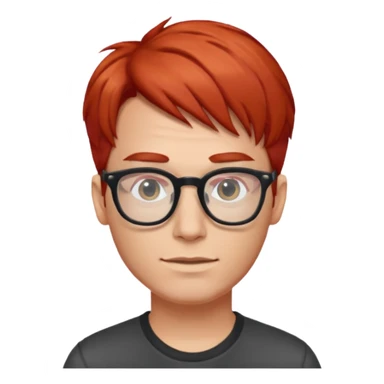 red unique hair with glassess guy  sticker
