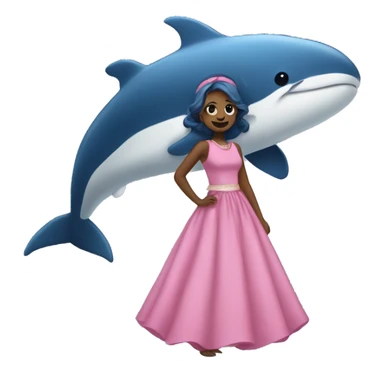 Una ballena con un vestido sticker