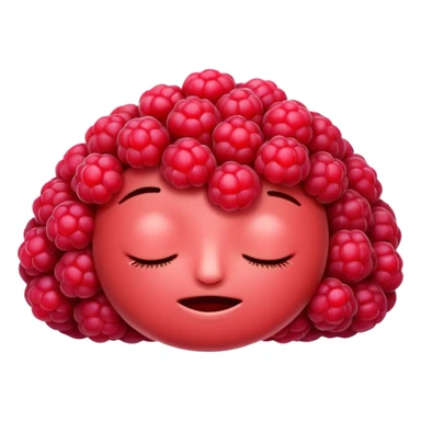 Raspberry emoji with zzz sticker