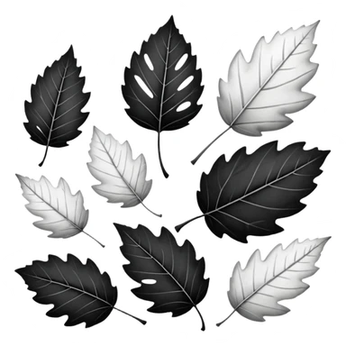 Black and white Leaves  sticker