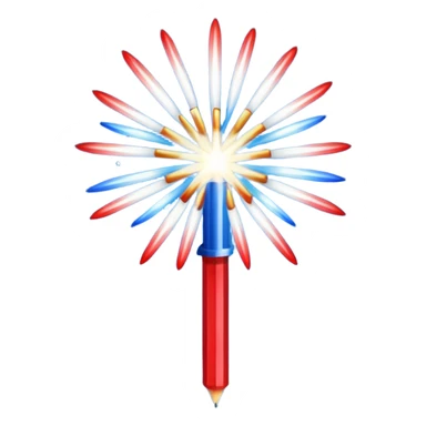 sparkler emoji with red, white, and blue colors for the Fourth of July sticker