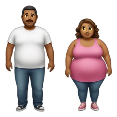 overweight couple sticker