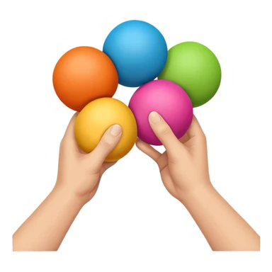 Hand squeezing balls sticker