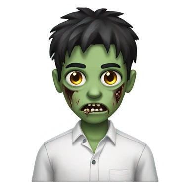 teen boy zombie with dark hair and white shirt sticker