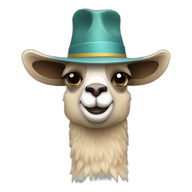 llama with a hat sticker