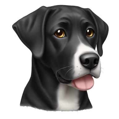 black lab with grey and white chest dog  sticker