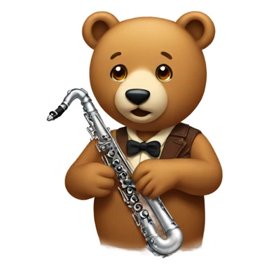 Bear clarinet cute sticker
