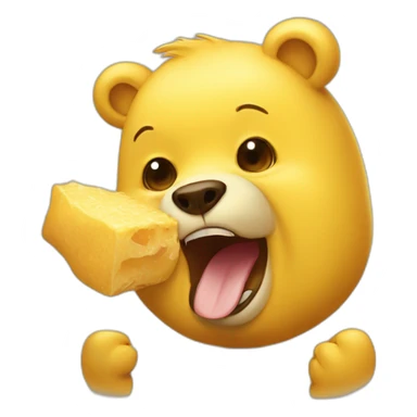 Yellow bear who eat honney sticker