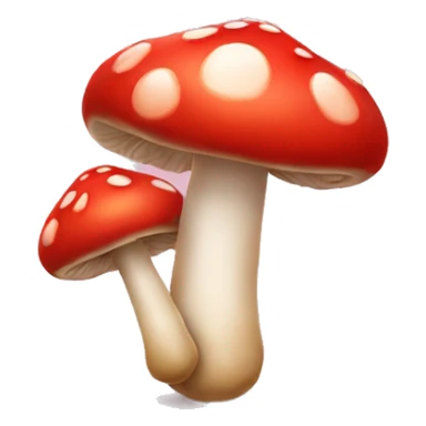 heart-shaped double mushroom sticker