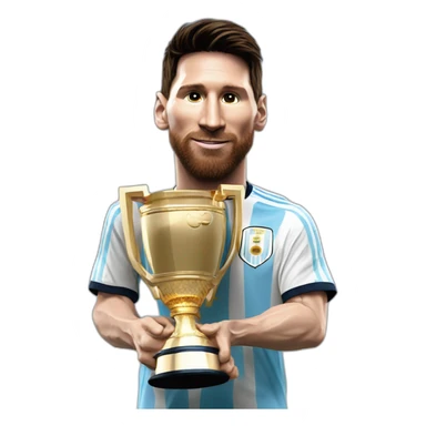 Lionel Messi levantando la copa del mundo con la camiseta argentina sticker