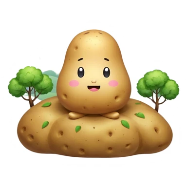 kawaii sanrio meditating potato landscape sticker