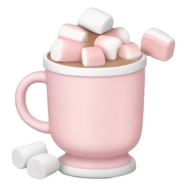Light Pink mug of hot chocolate with marshmallows  sticker