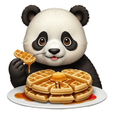 panda eating waffles sticker