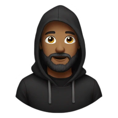 bearded man with black hoodie sticker