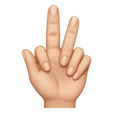 create a 2 fingers down, thumb tucked in between hand sticker