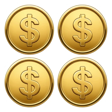 monedas con signo de dolar  sticker