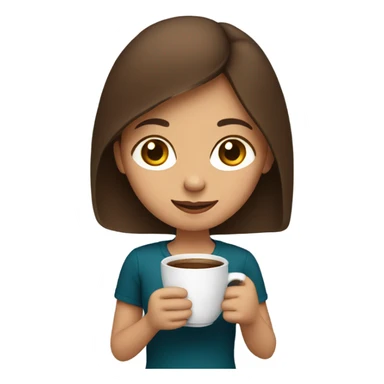Brown hair girl with coffee sticker