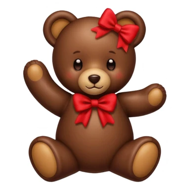 Teddy bear made of chocolate with a bow sticker