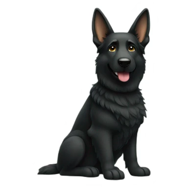 Black German shepherd golfing sticker