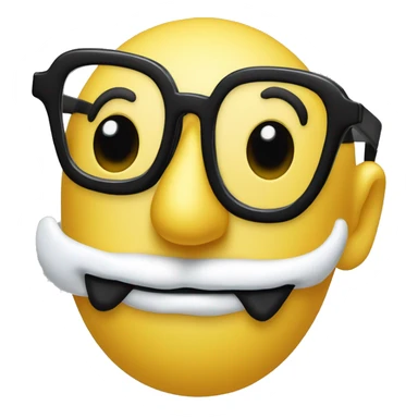 A yellow smiley face with nostrils in the style of Groucho Marx. In other words, a yellow plastic nose. Plus black horn-rimmed glasses with artificial black eyebrows, no moustache sticker