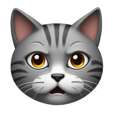 angry cat face in profile view sticker