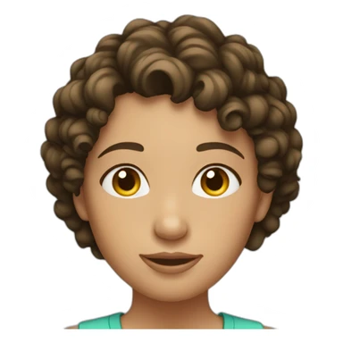 Young brunette with short hair and curly sticker