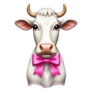Cow with pink bow sticker