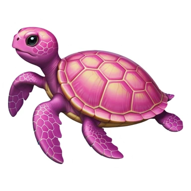 a pink turtle sticker
