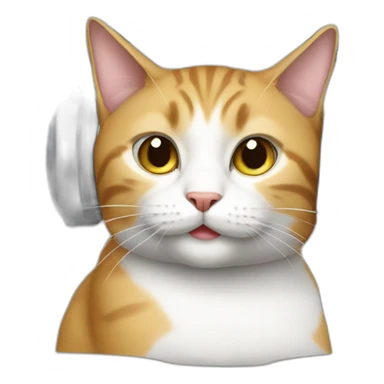  cat wearing big headphones sticker