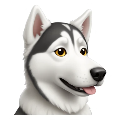 white husky with floppy ears sticker