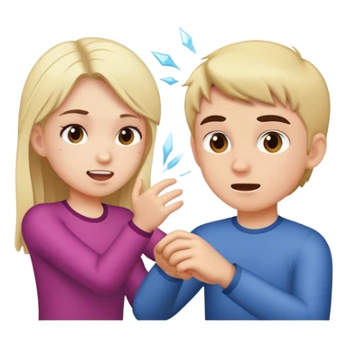 Girl hitting boy sticker