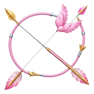 Soft pink angelical bow and arrow sticker
