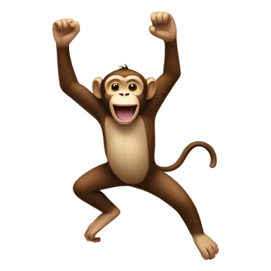 monkey waving whilst dancing sticker