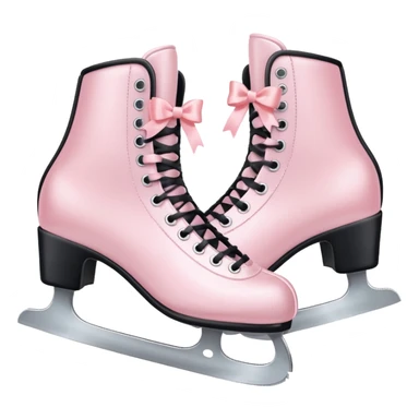two pastel pink ice skates with bows sticker
