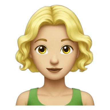 A beautiful person with yellow hair and green eyes  sticker