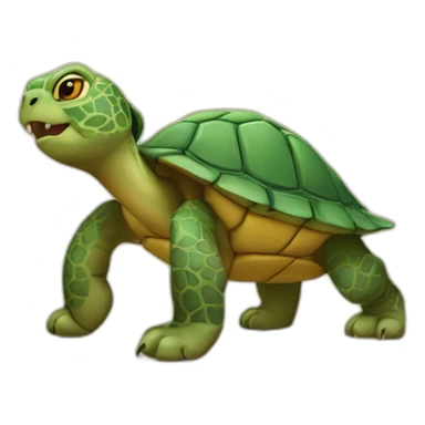 Tortue sur lion sticker