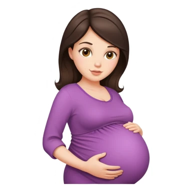 Beautiful brunette pregnant woman with baby bump sticker