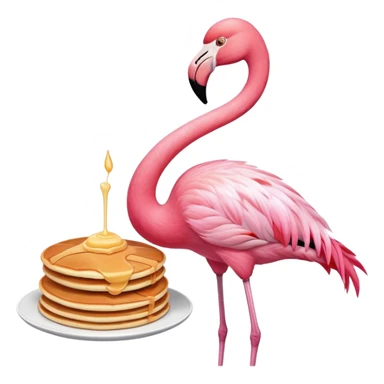 flamingo with a pancake sticker