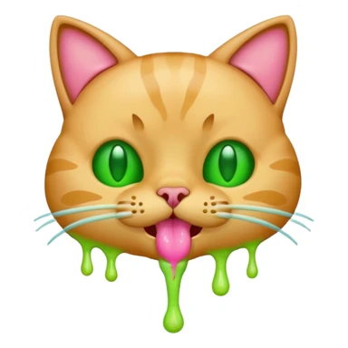 an emoji that vomits. But it's a cat that vomits sticker