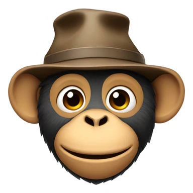 Monkey wearing a hat sticker