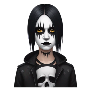Goth kid with a corpse paint makeup sticker