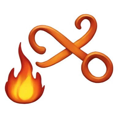 A fire emoji with an infinity sign  sticker