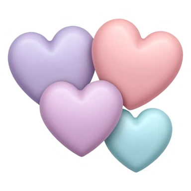 3 pastel hearts  sticker