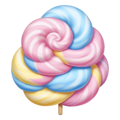 Pink, blue, and yellow swirled cotton candy sticker
