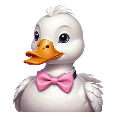 Pato con moño rosa sticker