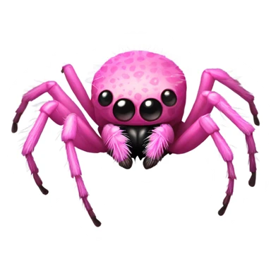 Pink jumping spider sticker